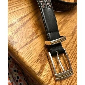 Onyx By Brighton Men’s Vintage Basket Weave With Silver And Gold Toned Buckle